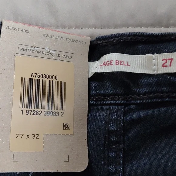 Levi's Ribcage Bell Cut And Dry No Dest Sz 27 Nwt - Picture 8 of 14